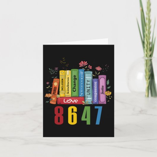 Equal Rights Book Flowers 8647 Trump Feminist Wome カード (正面)