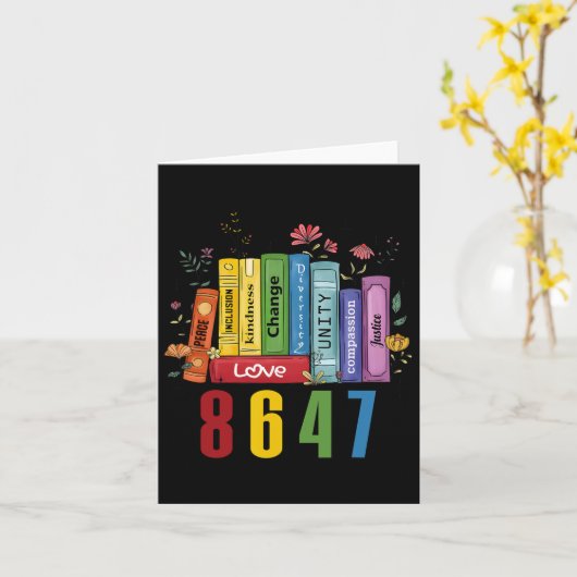 Equal Rights Book Flowers 8647 Trump Feminist Wome カード (黄色い花)