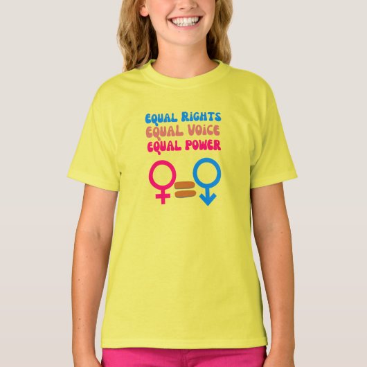 Equal Rights Equal Voice Feminist  Equality Resist Tシャツ (正面)