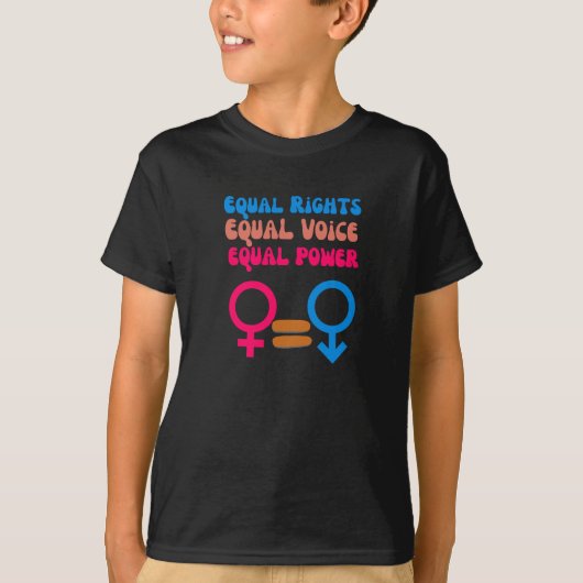 Equal Rights Equal Voice Feminist  Equality Resist Tシャツ (正面)