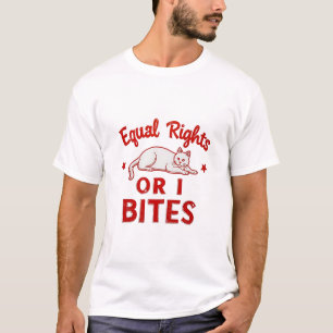 Equal rights or AIが女性のエンパワーメント猫を噛み付ける Tシャツ