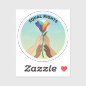 Equal Rights Rainbow Flower – Diversity and Unity シール (シート)