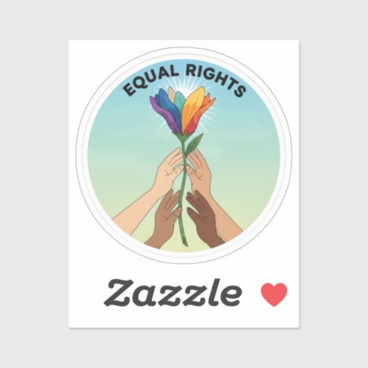Equal Rights Rainbow Flower – Diversity and Unity シール (シート)