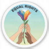 Equal Rights Rainbow Flower – Diversity and Unity シール (正面)