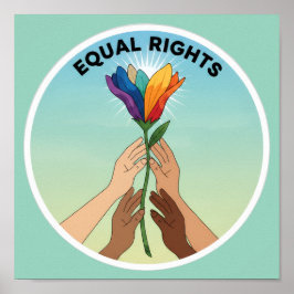 Equal Rights Rainbow Flower – Diversity and Unity ポスター