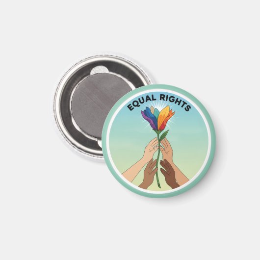 Equal Rights Rainbow Flower – Diversity and Unity マグネット (正面/裏面)