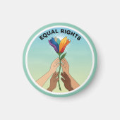 Equal Rights Rainbow Flower – Diversity and Unity マグネット (正面)