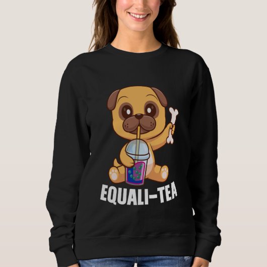 Equali-tea Bisexual sloth bubble tea merch スウェットシャツ (正面)