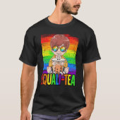Equali Tea Bubble Tea Boba Tea LBGT Gay Pride Rain Tシャツ (正面)