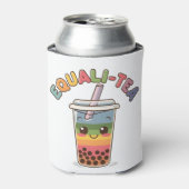 Equali-Tea Funny LGBTQ Bubble Tea Pride Month 缶クーラー (缶正面)
