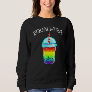 Equali - Tea Rainbow Cute Boba Bubble Tea - Lgbtq スウェットシャツ