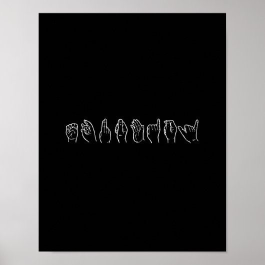 EQUALITY IN SIGN LANGUAGE – ホワイト – .png ポスター (正面)