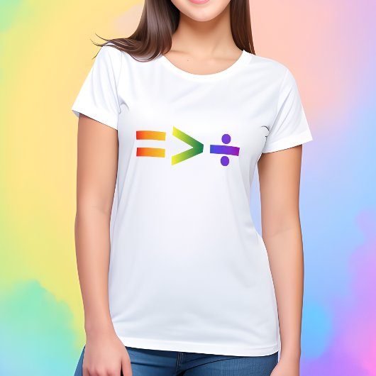 Equality Is Greater Than Division LGBTQ+ レインボー Tシャツ