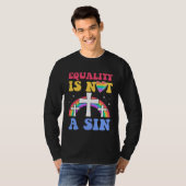 Equality Is Not A Sin Gay Christian Ally Jesus Cro Tシャツ (正面フル)