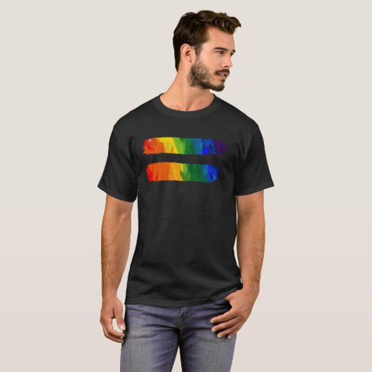 Equality LGBT Pride Awareness Rainbow For Gay & Le Tシャツ (正面フル)
