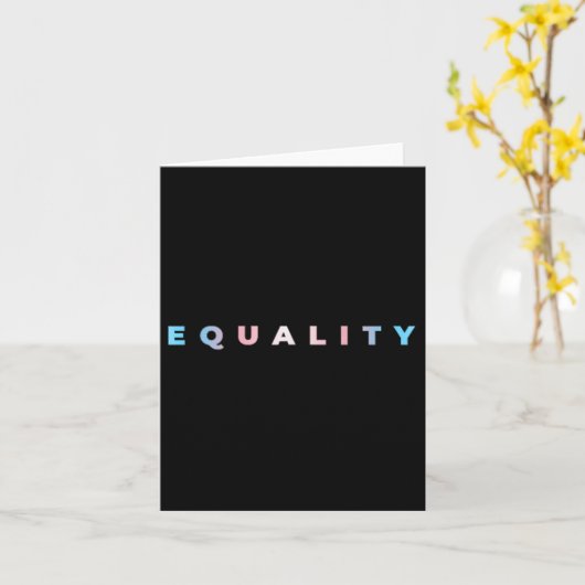 Equality Subtle Trans Pride Flag Transgender Right カード (黄色い花)