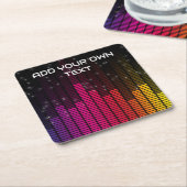 Equalizer Disco Lights Music Volume Custom Text スクエアペーパーコースター (アングル)
