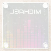 Equalizer Disco Lights Music Volume Personalised ガラスコースター (裏面)