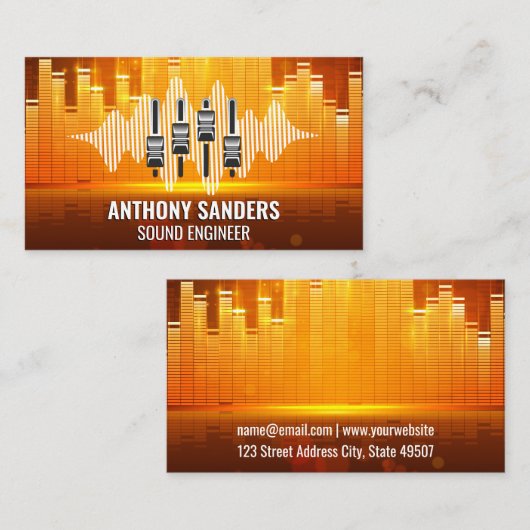 Equalizer Light Background | Mixer | Sound 名刺 (正面/裏面)