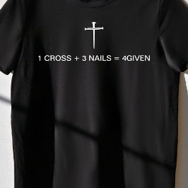 Equation One Cross Three Nails White Cross Womens Tシャツ