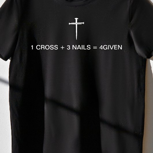 Equation One Cross Three Nails White Cross Womens Tシャツ