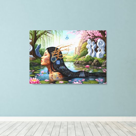 "Equations in Bloom" – A Digital Portrait キャンバスプリント (インサイチュ (ウッドフロア))