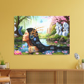 "Equations in Bloom" – A Digital Portrait キャンバスプリント (インサイチュ (リビング))