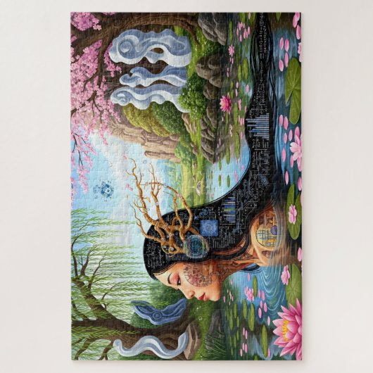 "Equations in Bloom" – A Digital Portrait ジグソーパズル (縦)