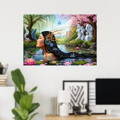 "Equations in Bloom" – A Digital Portrait ポスター (ホームオフィス)