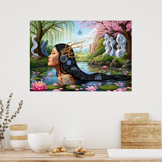 "Equations in Bloom" – A Digital Portrait ポスター (キッチン)