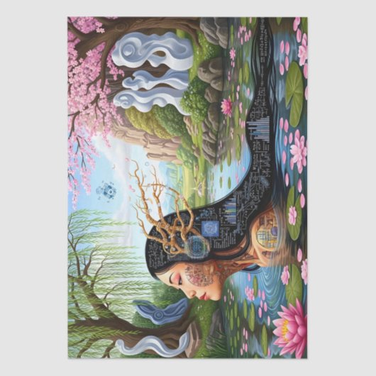 "Equations in Bloom" – A Digital Portrait 薄葉紙 (正面)