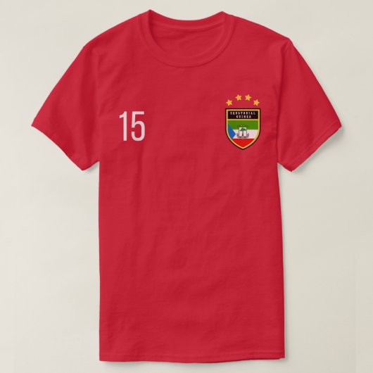 Equatorial Guinea Number 15 Sports Jersey Fifteen Tシャツ (デザイン正面)