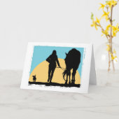 Equestrianグリーテ空白のィングカード カード (黄色い花)