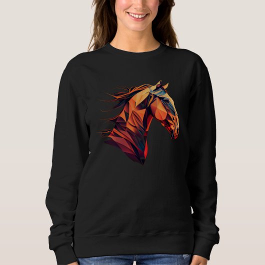 Equestrian Beautiful Horse  Rodeo Western Cowgirl スウェットシャツ (正面)