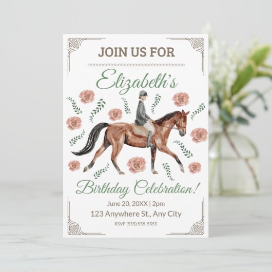 Equestrian Birthday Invitation 招待状 (スタンド正面)