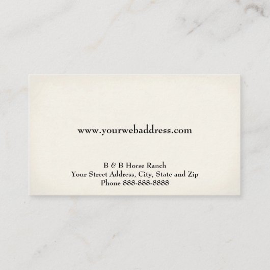 Equestrian Center Business Card 名刺 (裏面)
