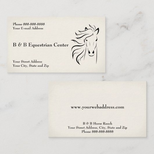 Equestrian Center Business Card 名刺 (正面/裏面)