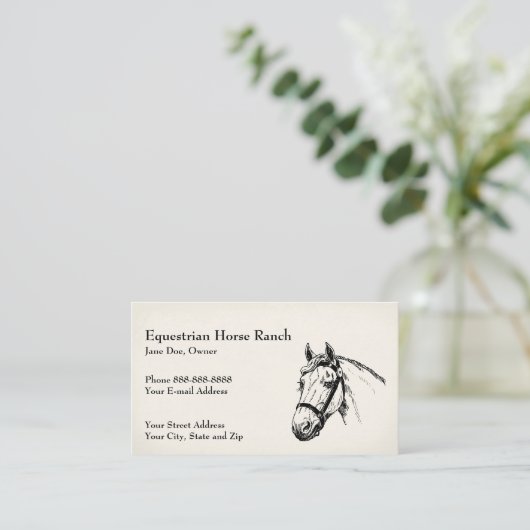 Equestrian Center Riding Stables Business Card 名刺 (スタンド正面)
