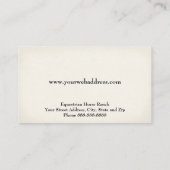 Equestrian Center Riding Stables Business Card 名刺 (裏面)