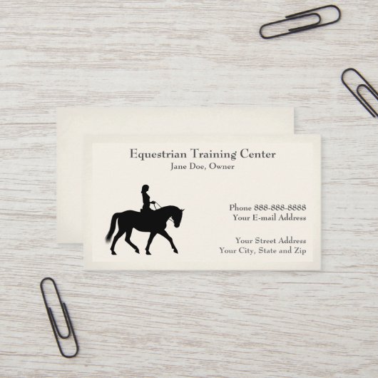 Equestrian Center Riding Stables Business Card 名刺 (正面/裏面インサイチュ)