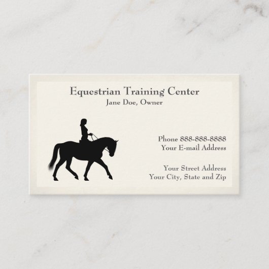 Equestrian Center Riding Stables Business Card 名刺 (正面)