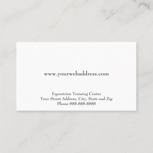Equestrian Center Riding Stables Business Card 名刺 (裏面)