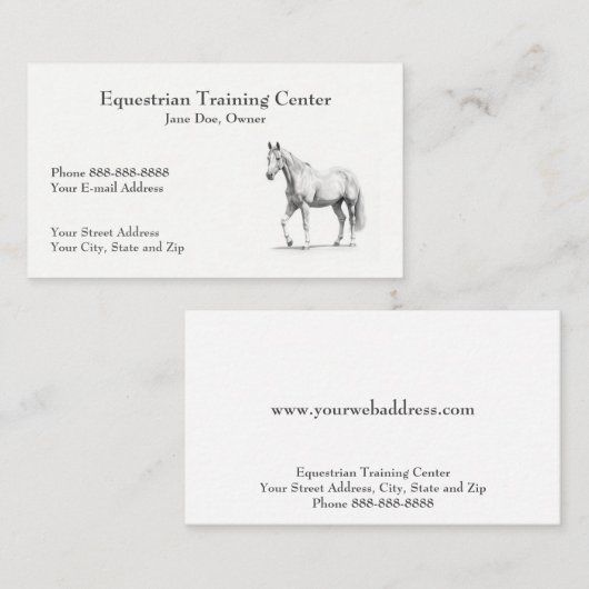 Equestrian Center Riding Stables Business Card 名刺 (正面/裏面)