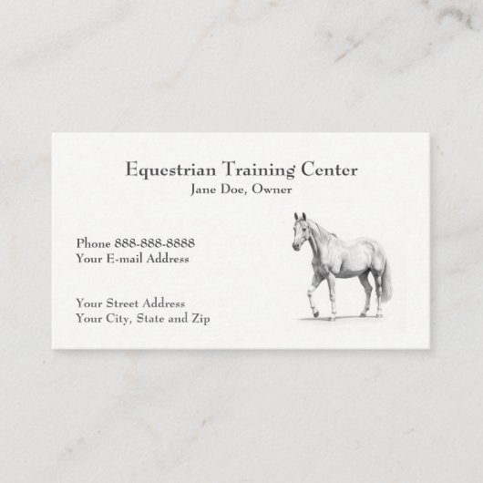 Equestrian Center Riding Stables Business Card 名刺 (正面)