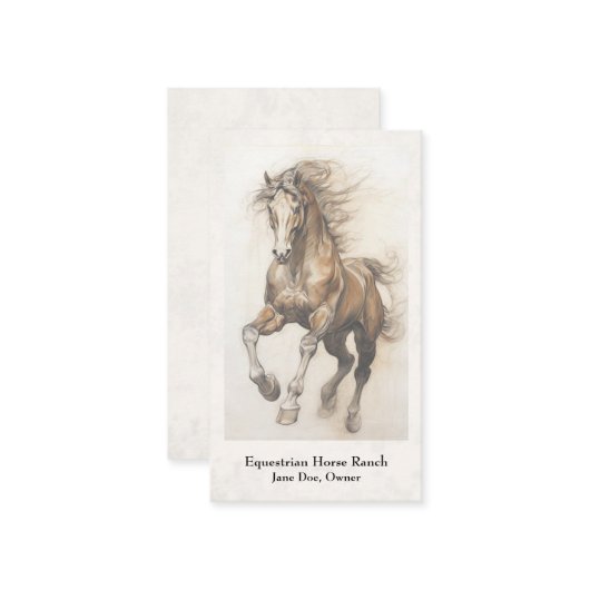 Equestrian Center Riding Stables Business Card 名刺 (正面/裏面インサイチュ)