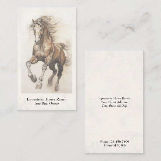Equestrian Center Riding Stables Business Card 名刺 (正面/裏面)