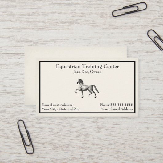 Equestrian Center Riding Stables Business Card 名刺 (正面/裏面インサイチュ)