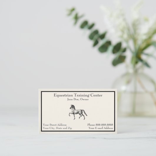 Equestrian Center Riding Stables Business Card 名刺 (スタンド正面)
