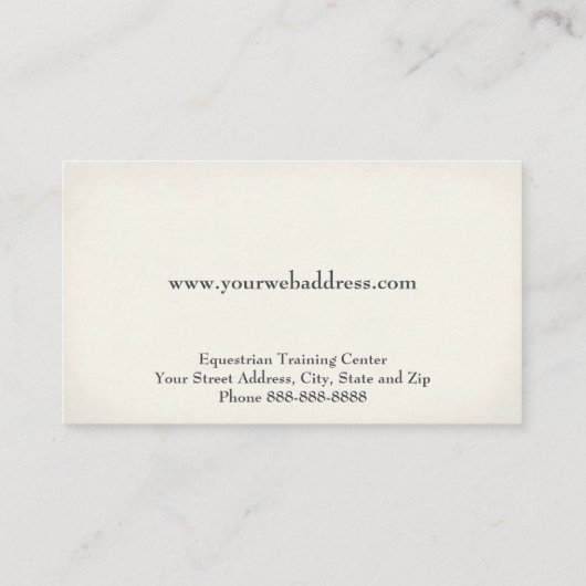 Equestrian Center Riding Stables Business Card 名刺 (裏面)