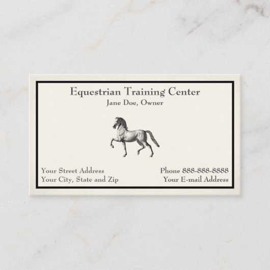 Equestrian Center Riding Stables Business Card 名刺 (正面)